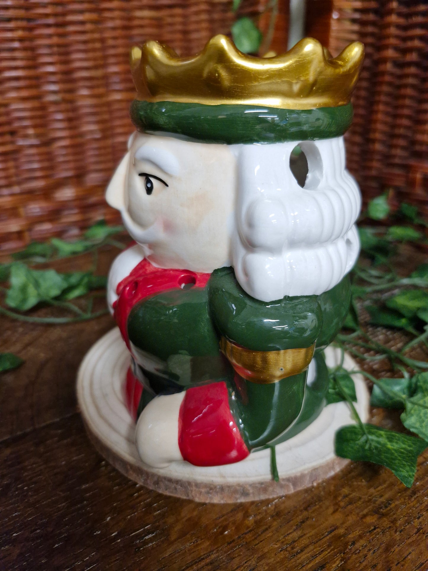 Green Ceramic Nutcracker Wax/Oil Burner