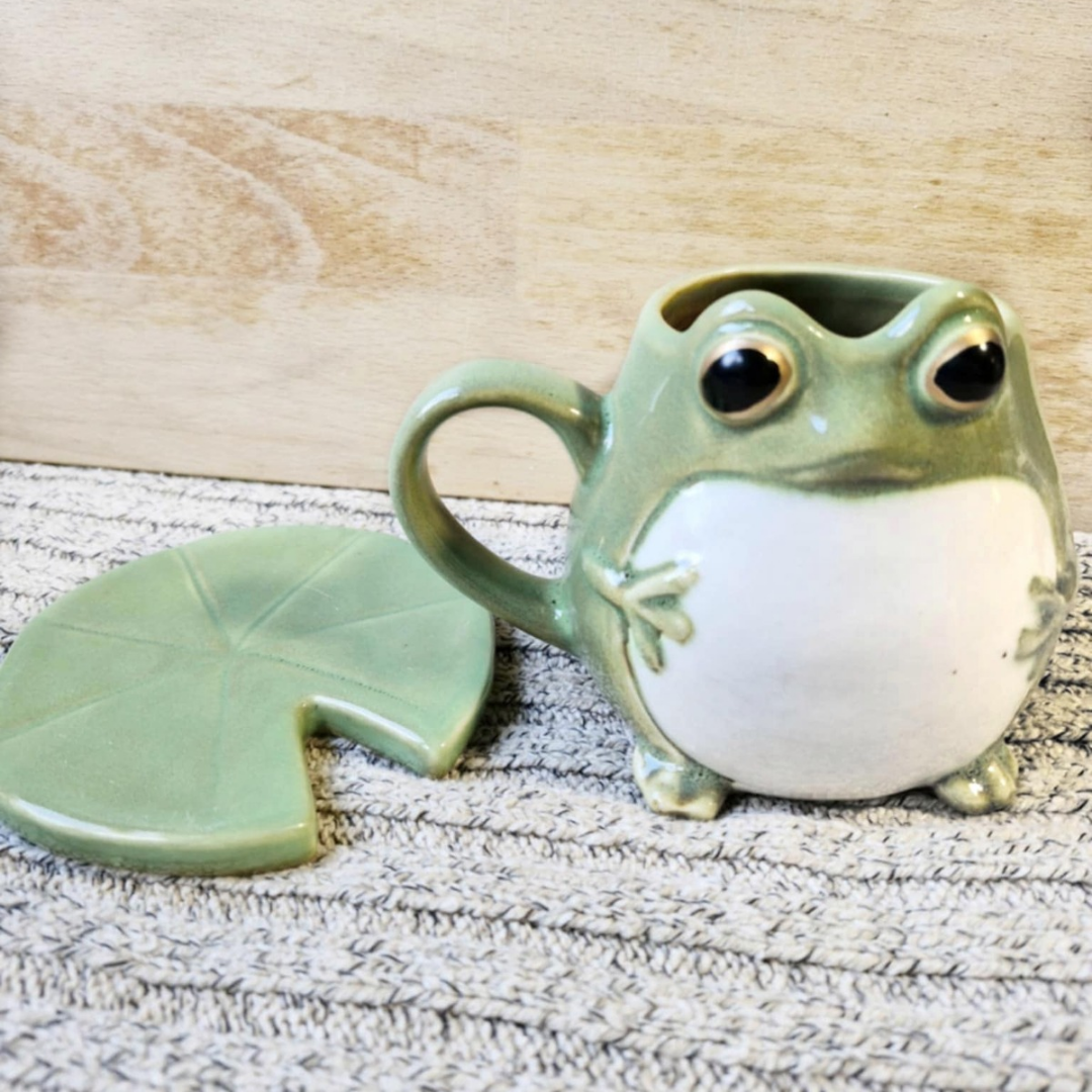 3d Frog Mug & Lilipad Saucer
