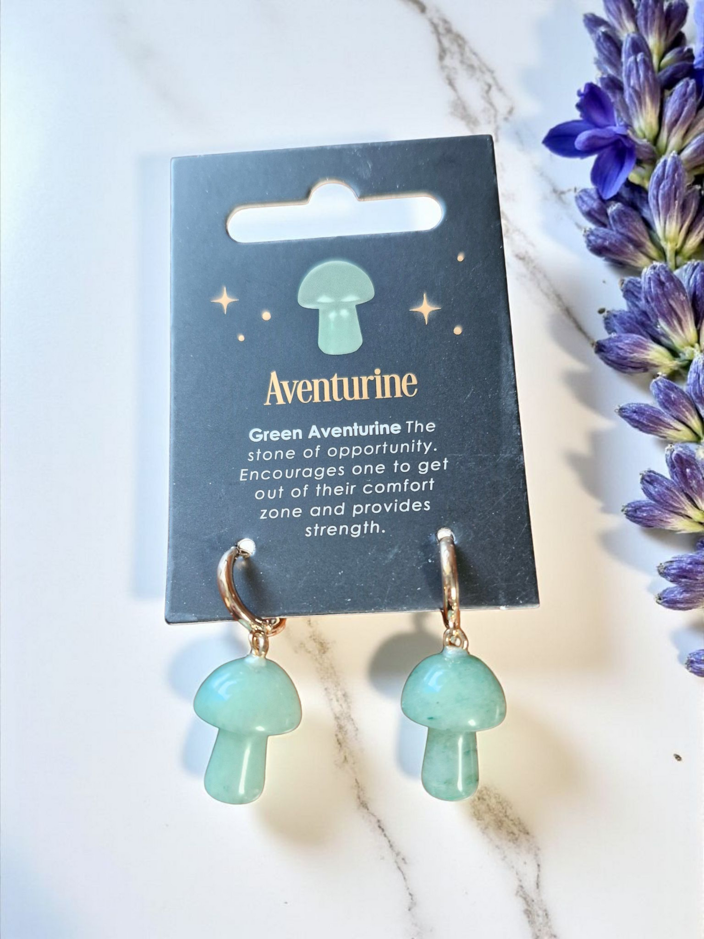 Aventurine Mushroom Earrings