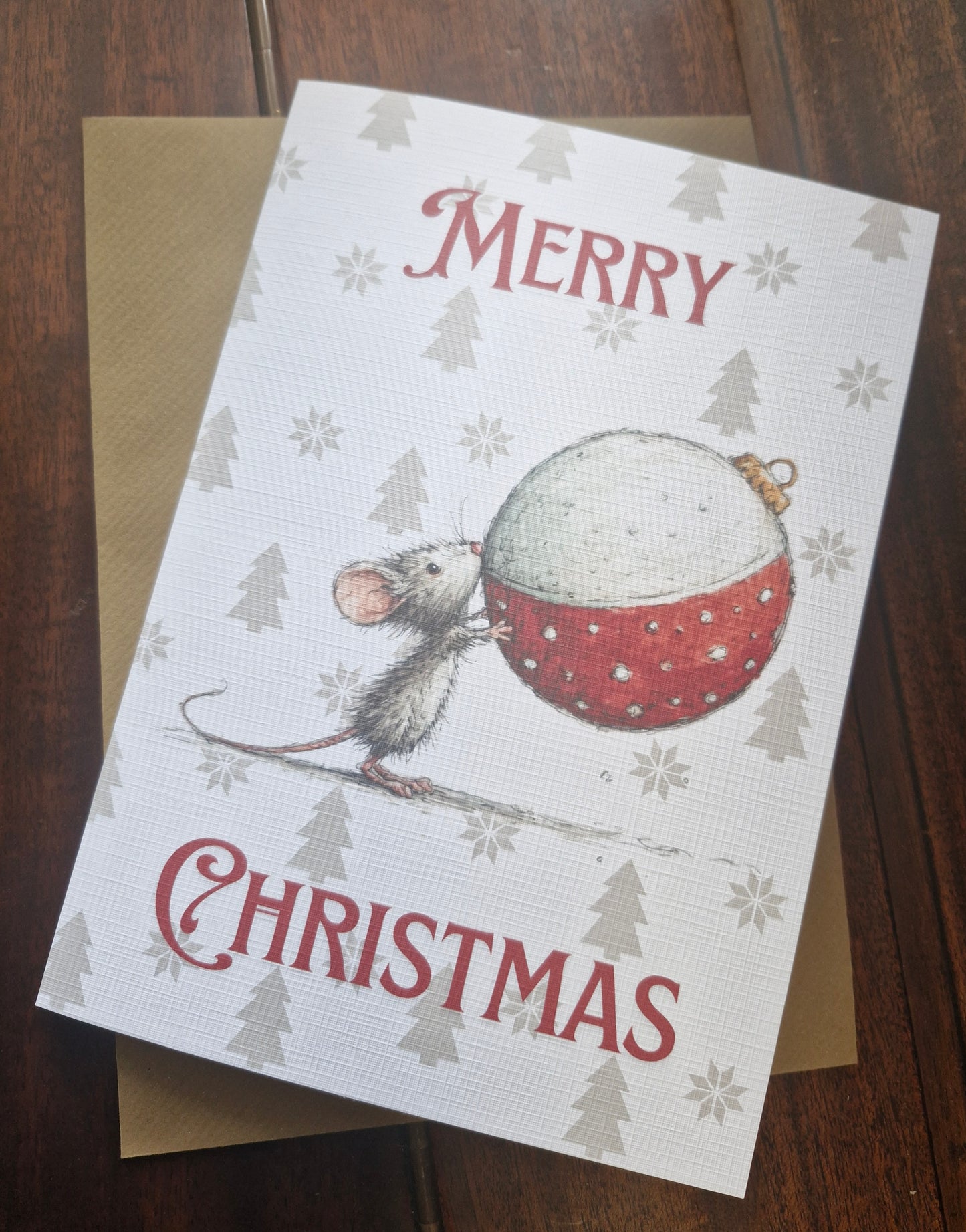 Merry Christmas Card Mouse A5