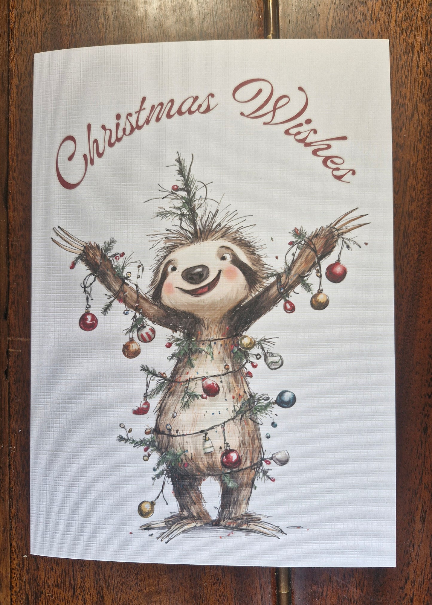 Christmas Wishes Sloth Card A5