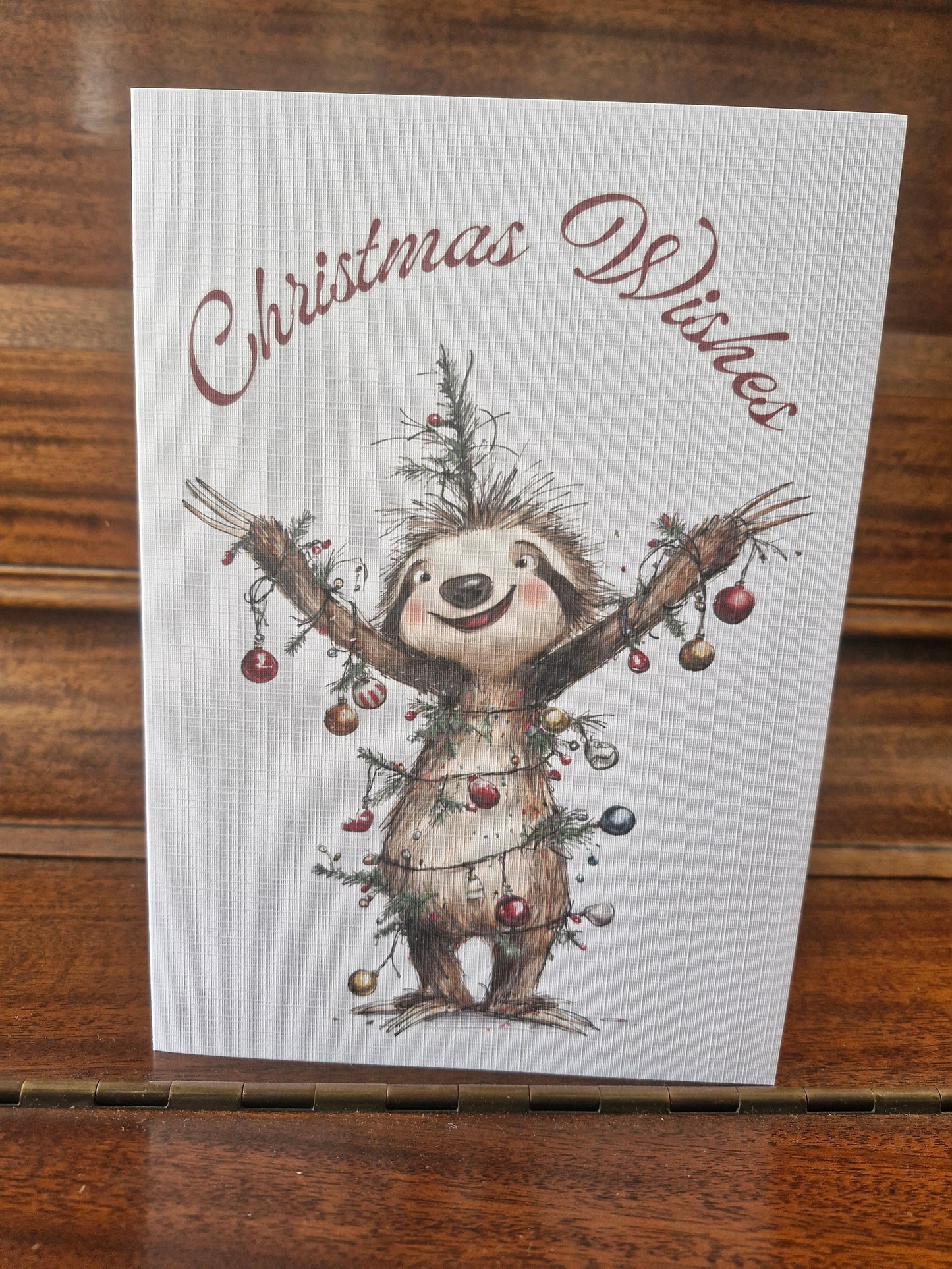 Christmas Wishes Sloth Card A5