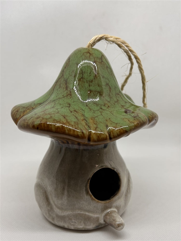 Ceramic Toadstool Birdhouse
