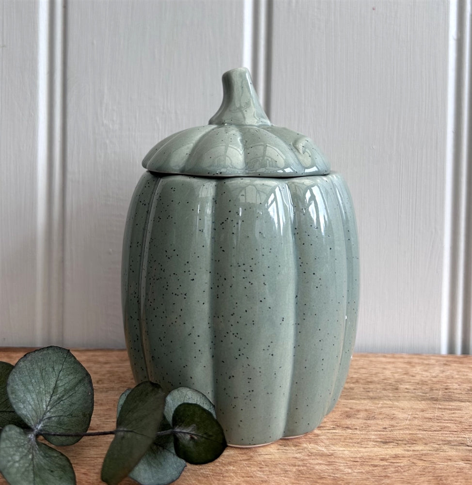 Sage Green Speckled Pumpkin Wax Burner