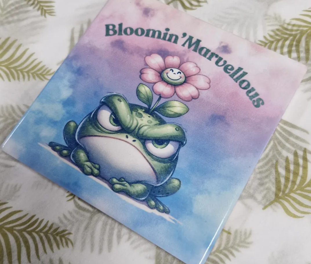 Bloomin' Marvellous Frog Ceramic Coaster