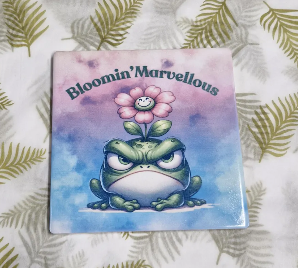 Bloomin' Marvellous Frog Ceramic Coaster