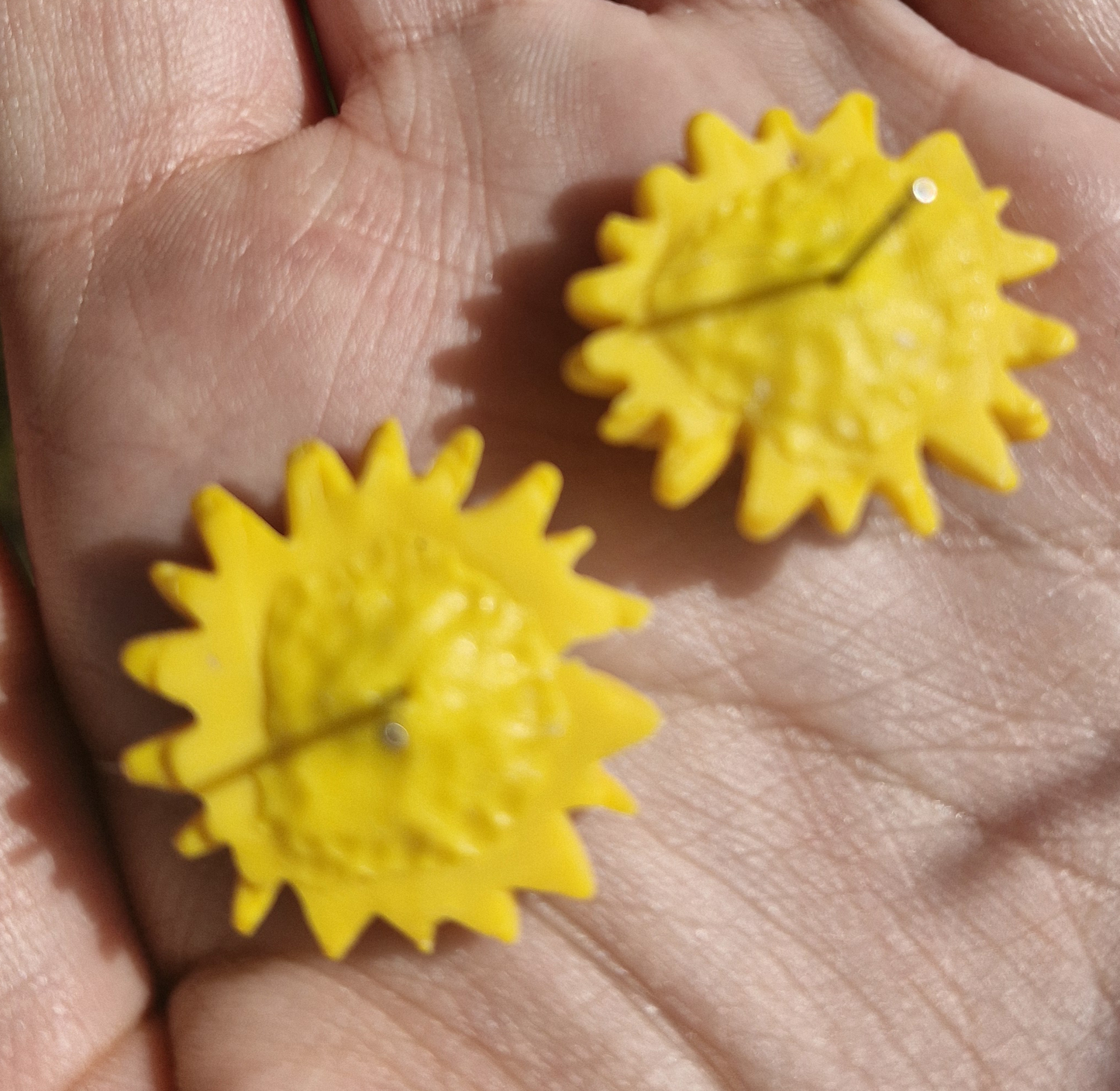 Clay Sunflower Stud Earrings
