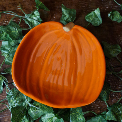 Orange Ceramic Trinket Dish 13cm