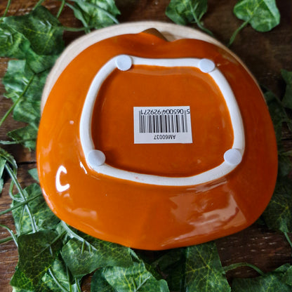 Orange Ceramic Trinket Dish 13cm