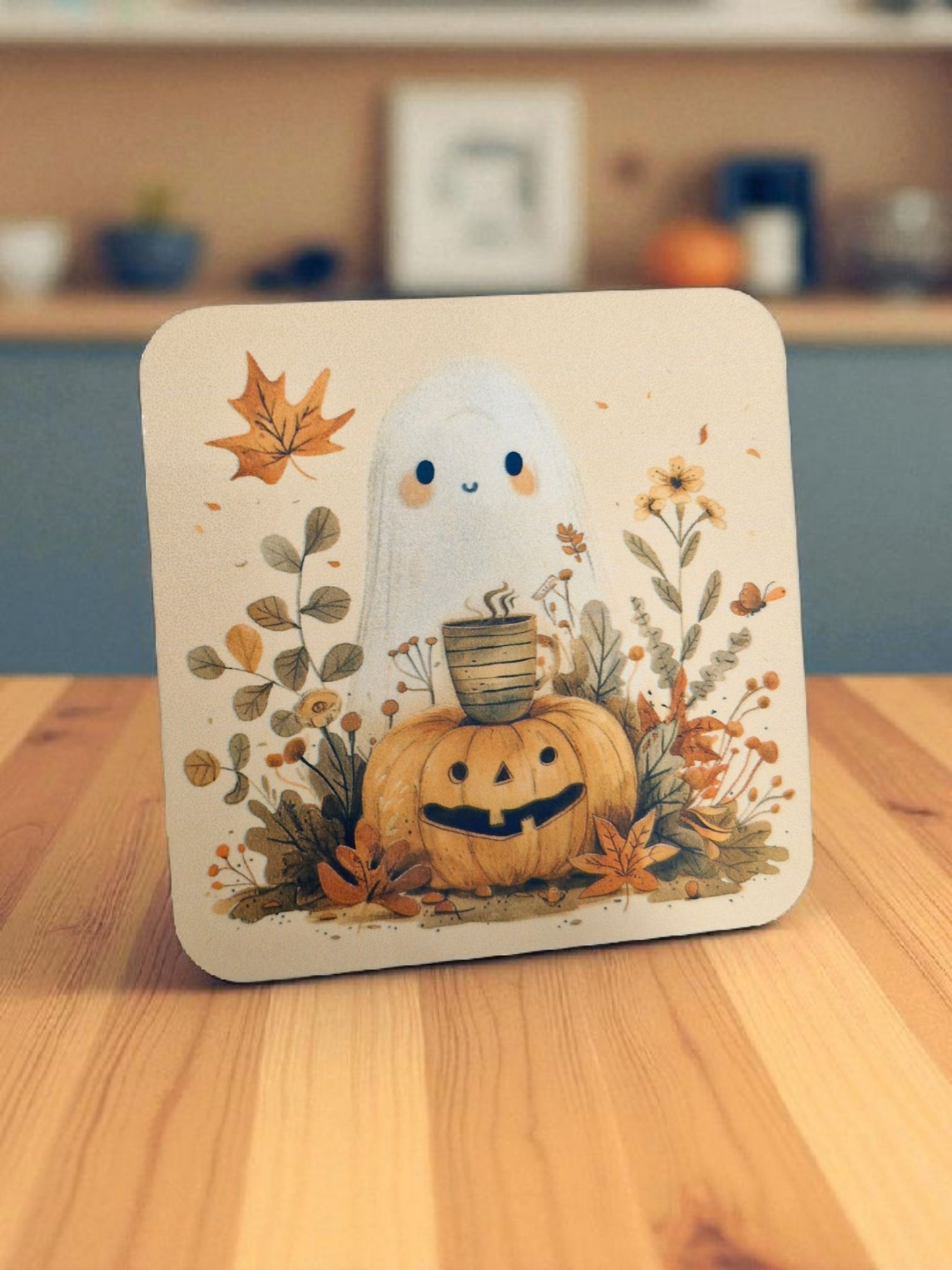 Ghost and Pumpkin Coaster