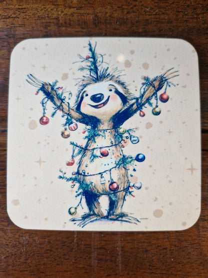 Christmas Sloth Coaster