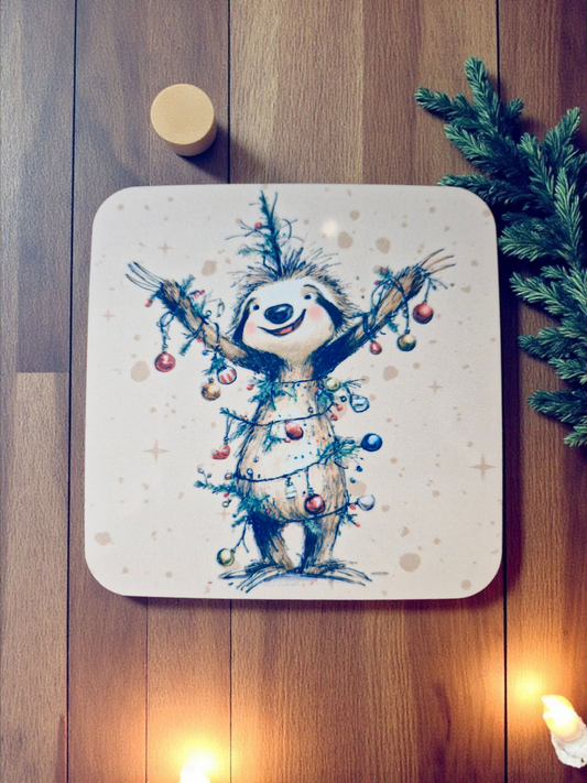 Christmas Sloth Coaster
