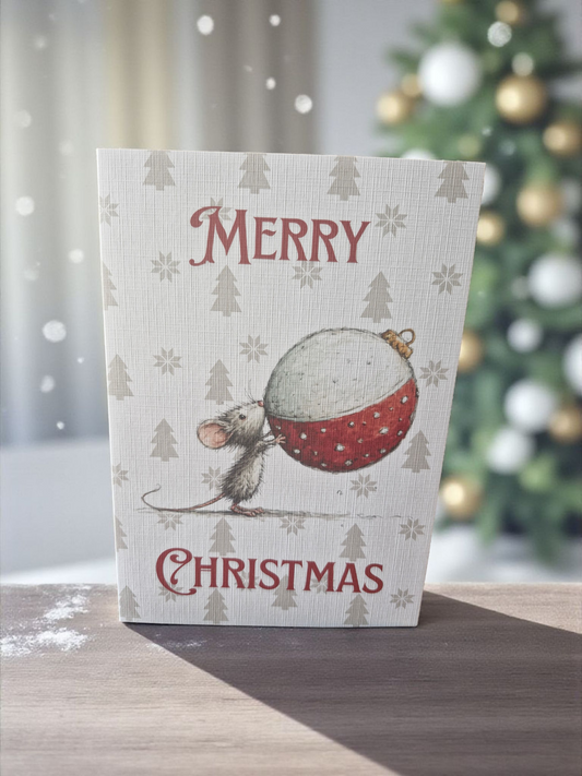 Merry Christmas Card Mouse A5