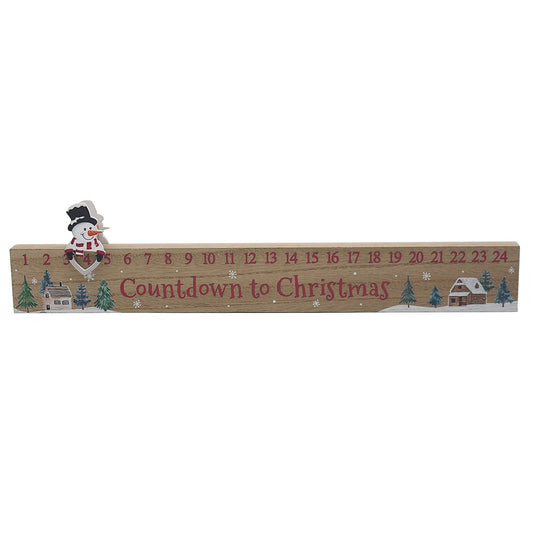Snowman Sliding Christmas Countdown Plaque