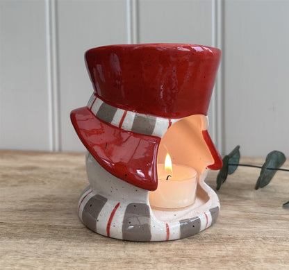 Ceramic Snowman Wax Melter/Oil Burner