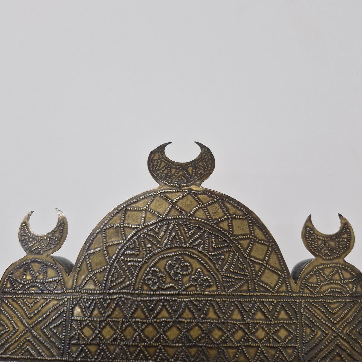 Vintage Moroccan Style Embossed Metal Table & Wall Mirror