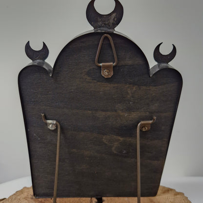 Vintage Moroccan Style Embossed Metal Table & Wall Mirror