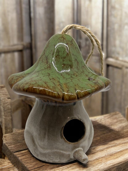 Ceramic Toadstool Birdhouse