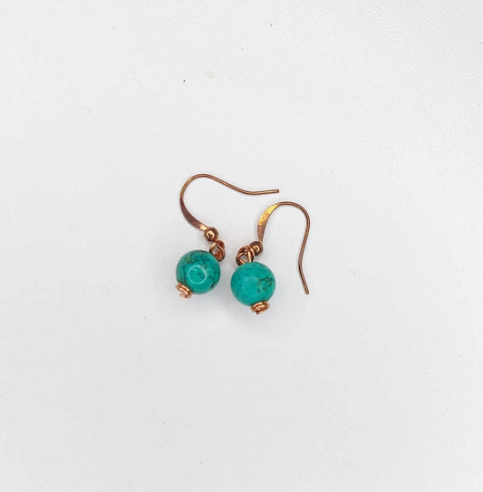 Copper & Turquoise Dangle Earrings